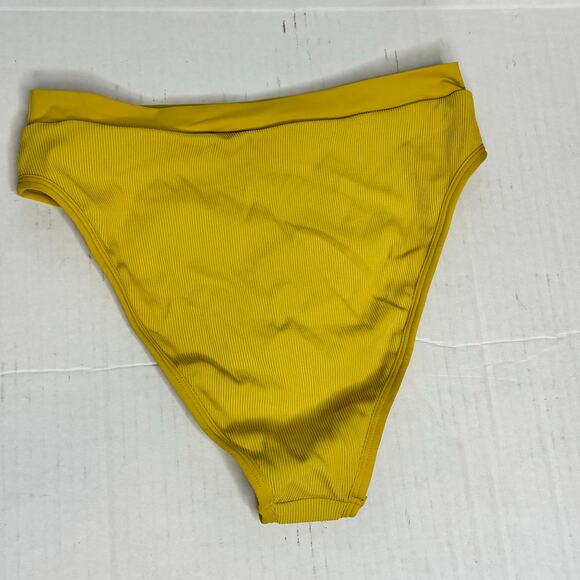 L*Space Frenchi Ribbed Bikini Bottom in Yellow Women's Large NWT - Picture 4 of 7